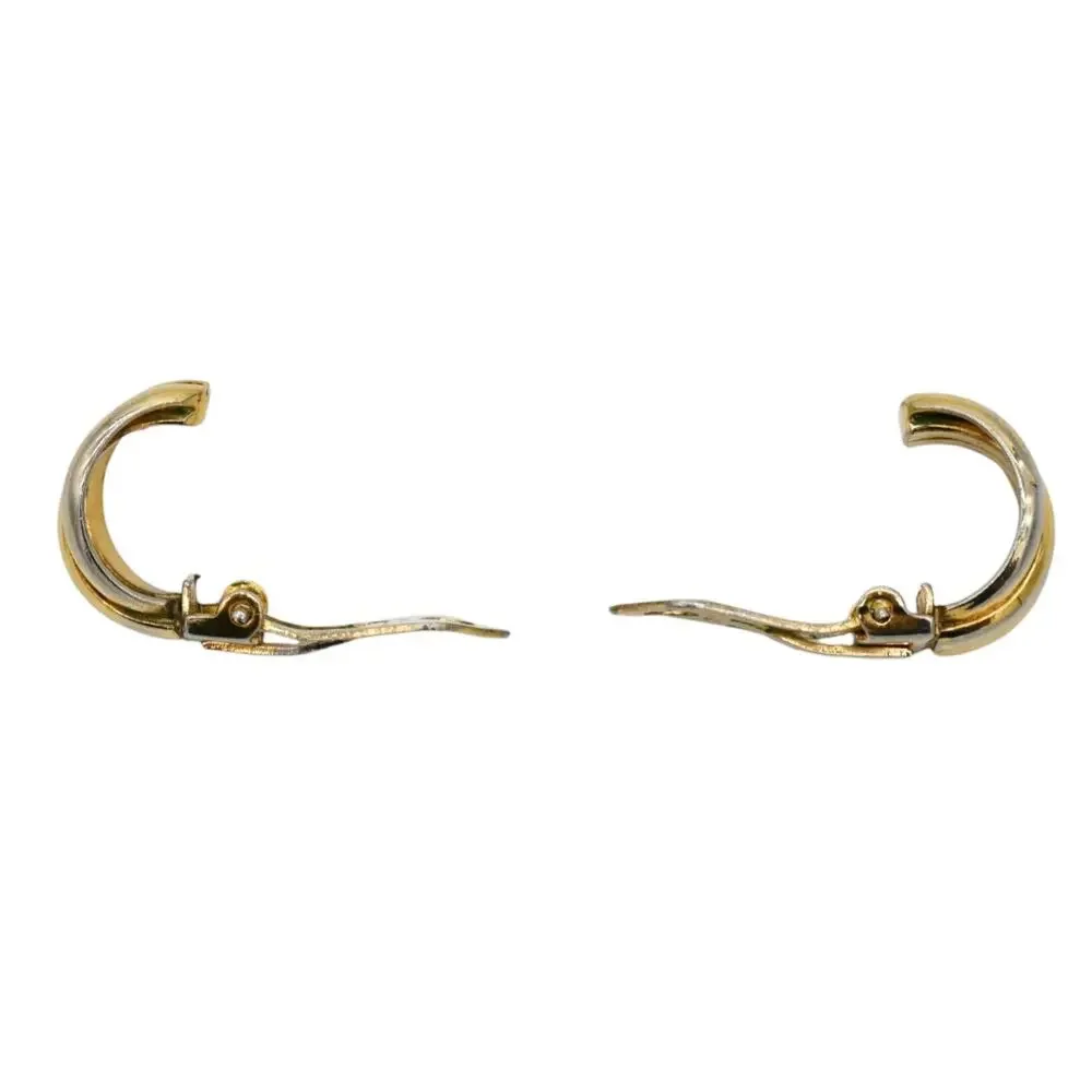 Celine Gold Tone Metal Clip Earrings Vintage - Picture 5 of 7